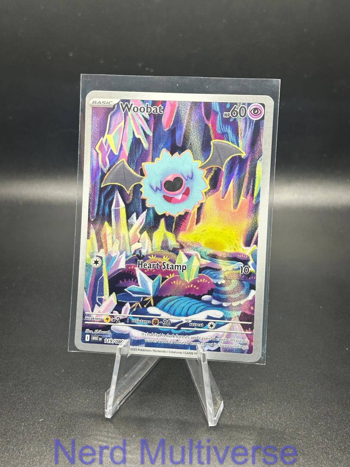 WOOBAT 119/086 IR WHITE FLARE POKEMON HOLO NM/M