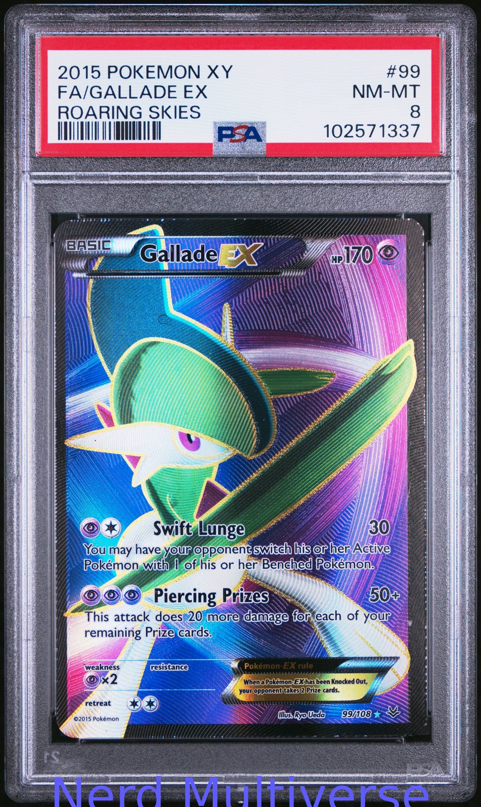 GALLADE EX 99/108 ROARING SKIES POKEMON PSA 8 337