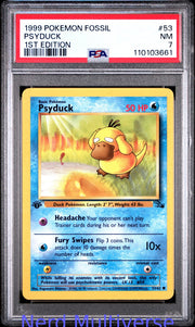PSYDUCK 53/62 1ST EDITION FOSSIL POKEMON PSA 7 661