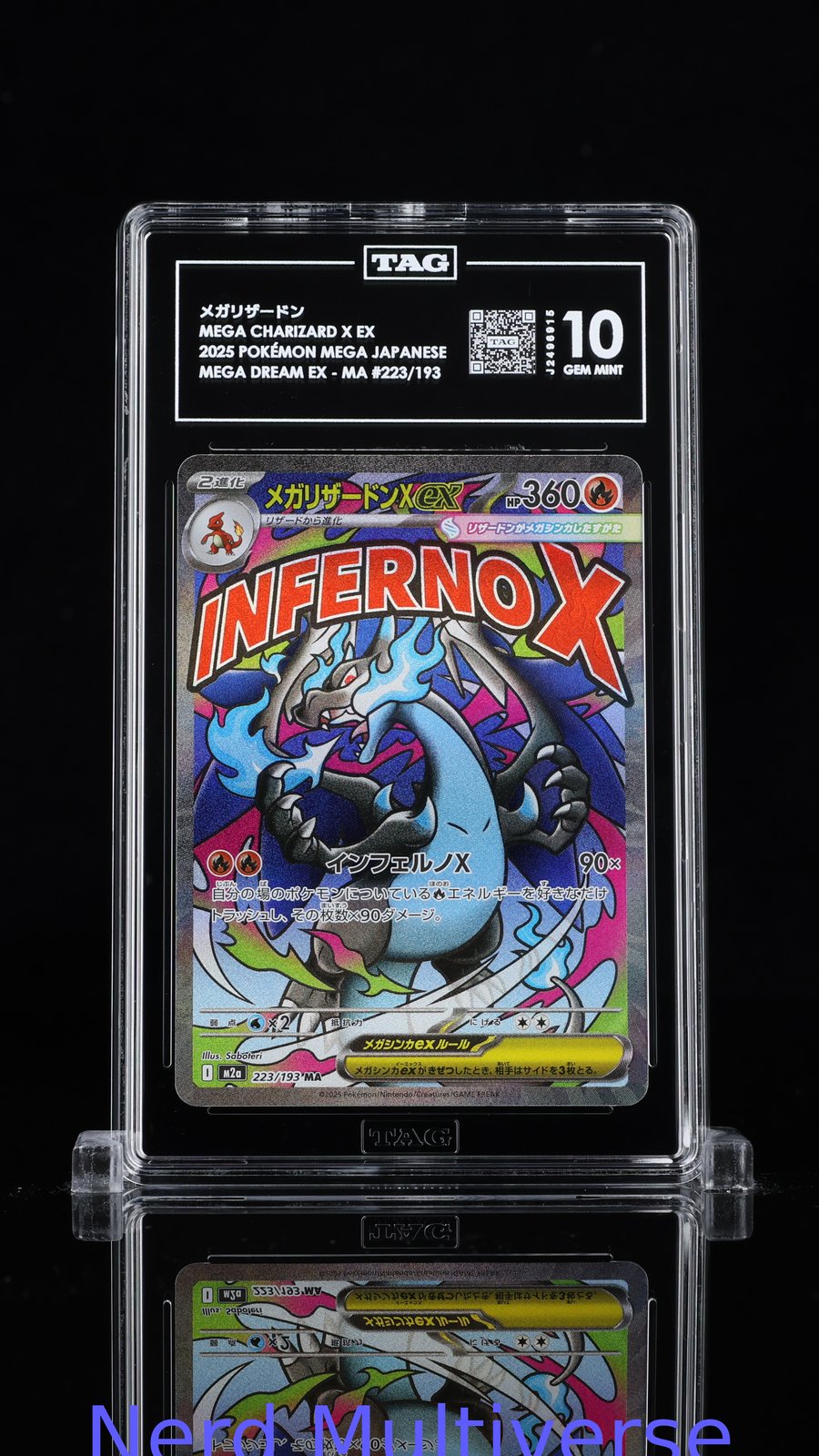 メガリザードンX MEGA CHARIZARD X EX 223/193 ATTACK RARE POKEMON TAG 10 915