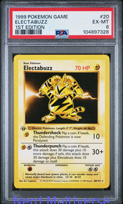 ELECTABUZZ 20/102 1ST EDITION GAME POKEMON PSA 6 328