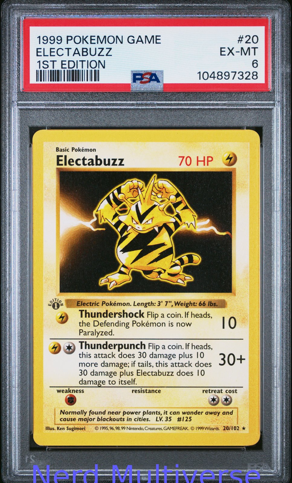 ELECTABUZZ 20/102 1ST EDITION GAME POKEMON PSA 6 328