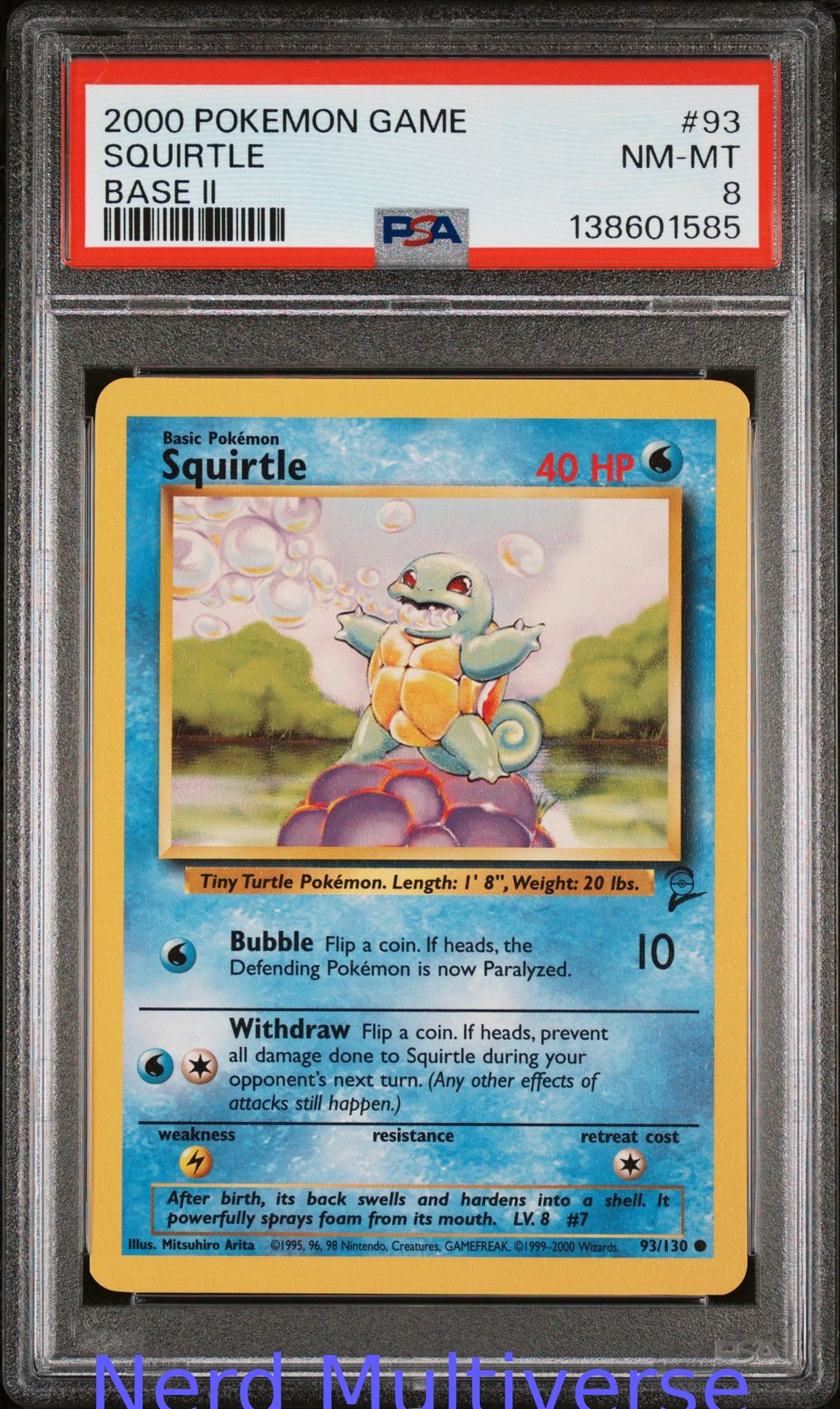 SQUIRTLE 93 GAME BASE II POKEMON PSA 8 585