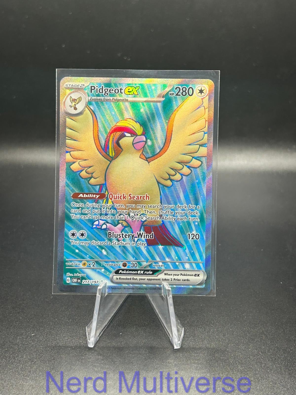 PIDGEOT EX 217/197 UR OBSIDIAN FLAMES POKEMON HOLO NM/M