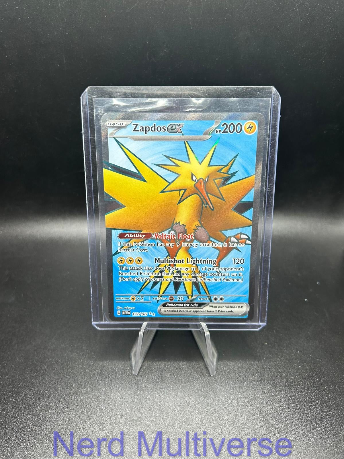 ZAPDOS EX 192/165 UR 151 POKEMON HOLO NM/M