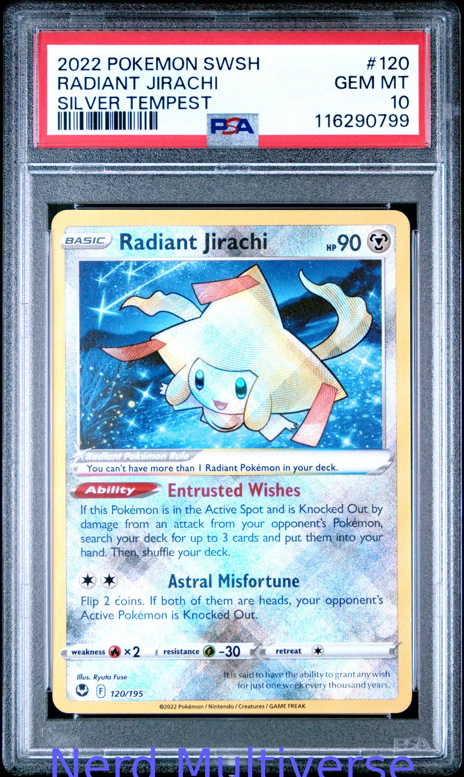 RADIANT JIRACHI 120/195 SILVER TEMPEST POKEMON PSA 10 799