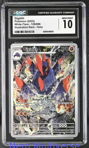 GIGALITH 129/086 ILLUSTRATION RARE HOLO WHITE FLARE POKEMON CGC 10 024