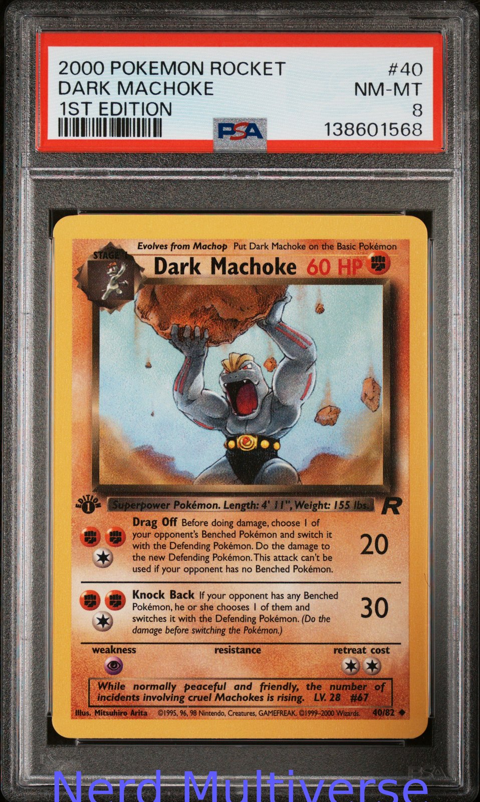 DARK MACHOKE 40 1ST EDITION ROCKET POKEMON PSA 8 568