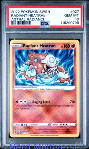 RADIANT HEATRAN 027/189 ASTRAL RADIANCE POKEMON PSA 10 798