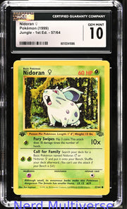 NIDORAN 57/64 JUNGLE - 1ST ED. POKEMON CGC 10 086