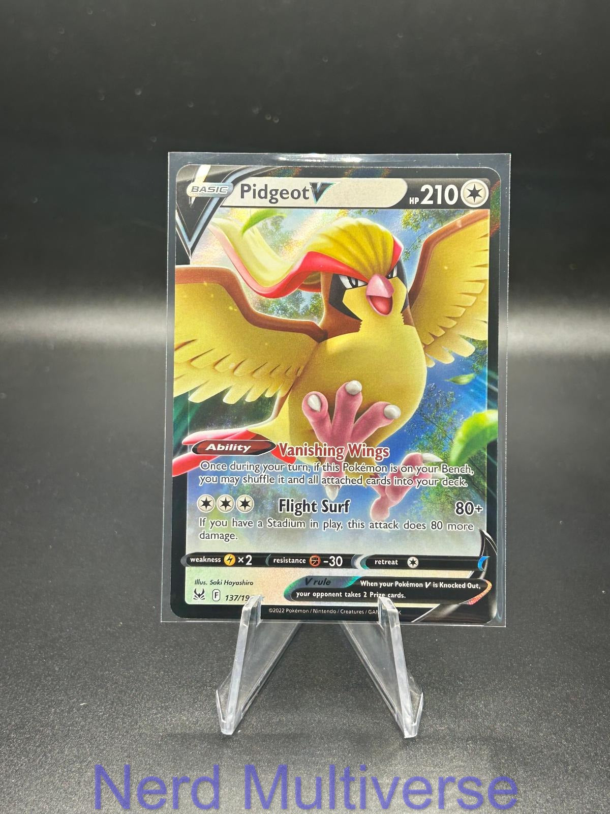 PIDGEOT V 137/196 HOLO UR LOST ORIGIN POKEMON NM/M