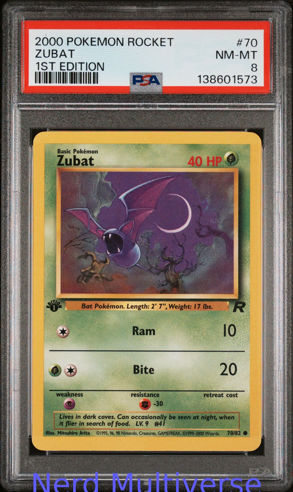 ZUBAT 70 1ST EDITION ROCKET POKEMON PSA 8 573