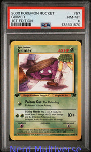GRIMER 57 1ST EDITION ROCKET POKEMON PSA 8 570