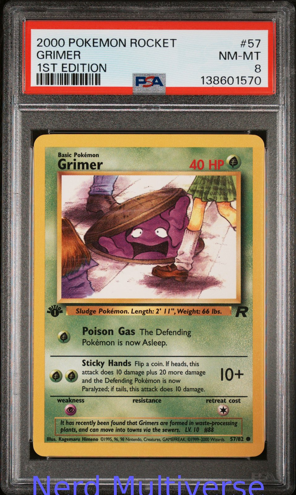 GRIMER 57 1ST EDITION ROCKET POKEMON PSA 8 570