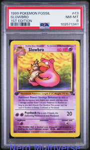 SLOWBRO 43/62 1ST EDITION FOSSIL POKEMON PSA 8 341
