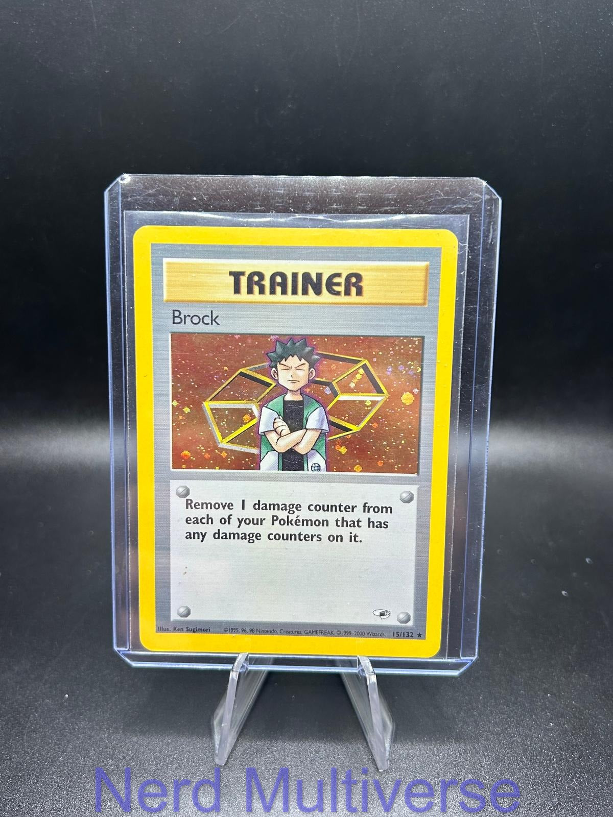 BROCK 15/132 R GYM HEROES POKEMON UNLIMITED HOLO LP