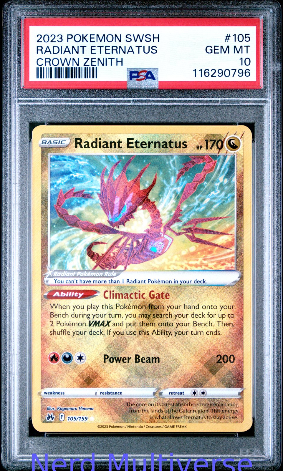RADIANT ETERNATUS 105/159 SWORD SHIELD CROWN ZENITH POKEMON PSA 10 796