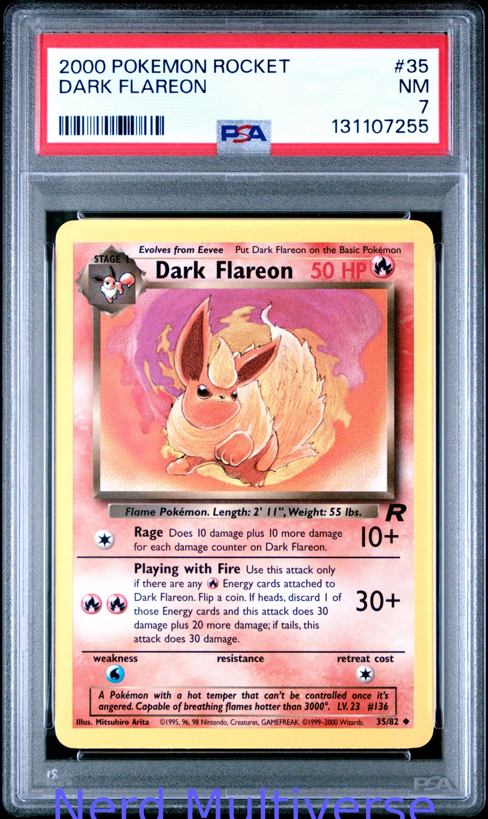 DARK FLAREON 35 ROCKET POKEMON PSA 7 255