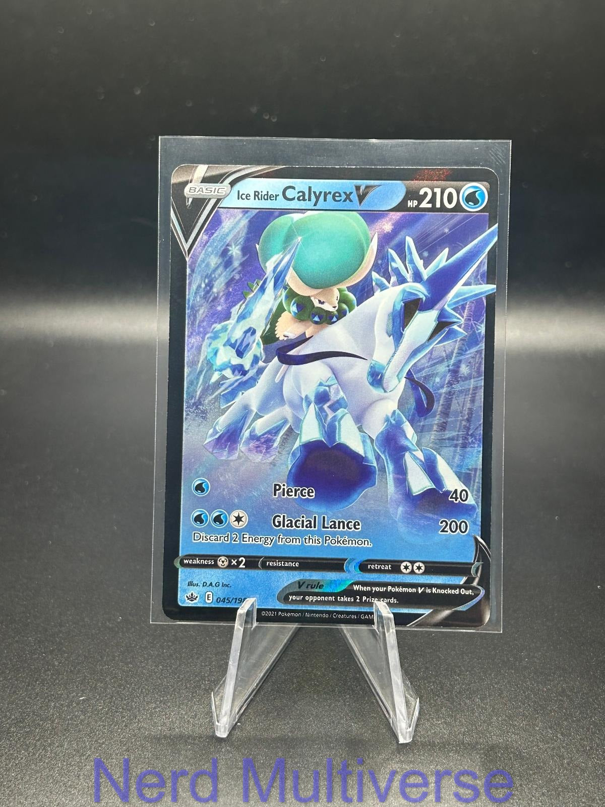 ICE RIDER CALYREX V 045/198 HOLO UR CHILLING REIGN POKEMON NM/M