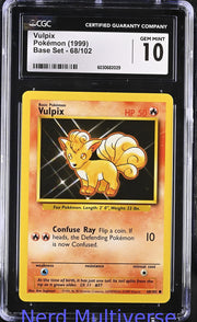 VULPIX 68/102 BASE SET POKEMON CGC 10 029