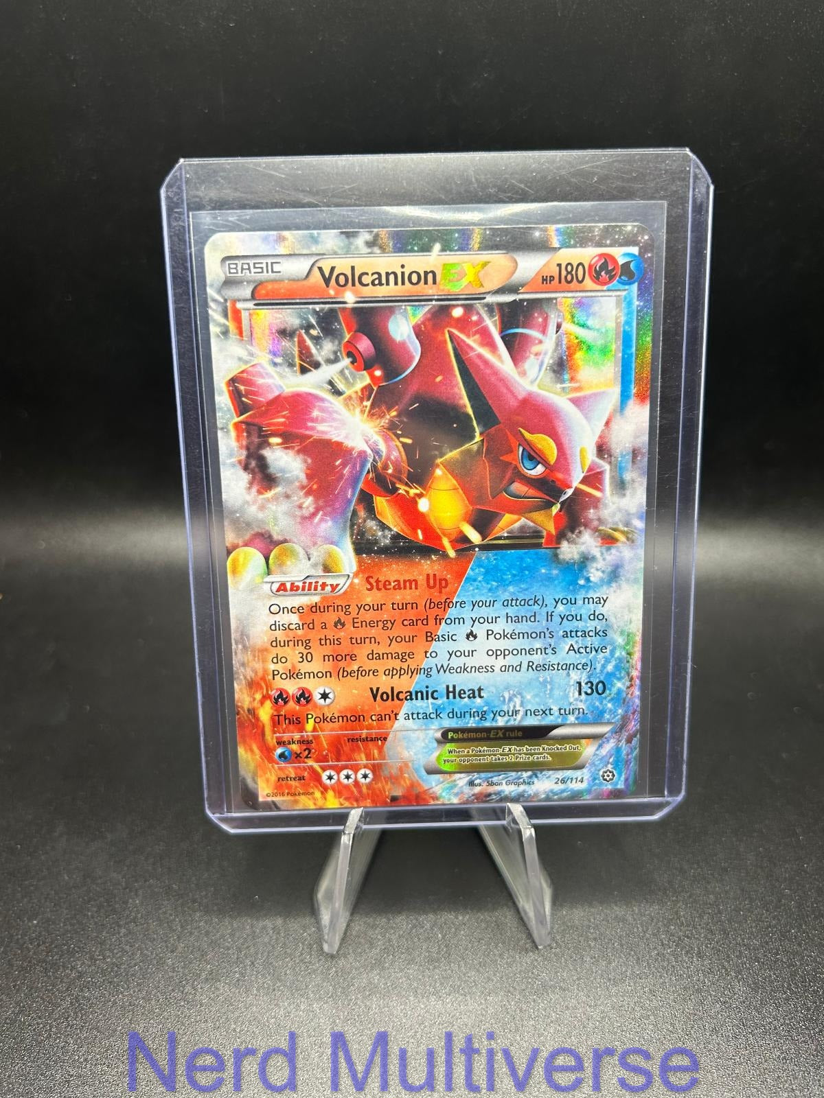 VOLCANION EX 26/114 HOLO EX RARE STEAM SIEGE POKEMON MP