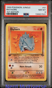 RHYHORN 61/64 1ST EDITION JUNGLE POKEMON PSA 8 581