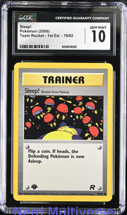 SLEEP! 79/82 TEAM ROCKET - 1ST ED. POKEMON CGC 10 092