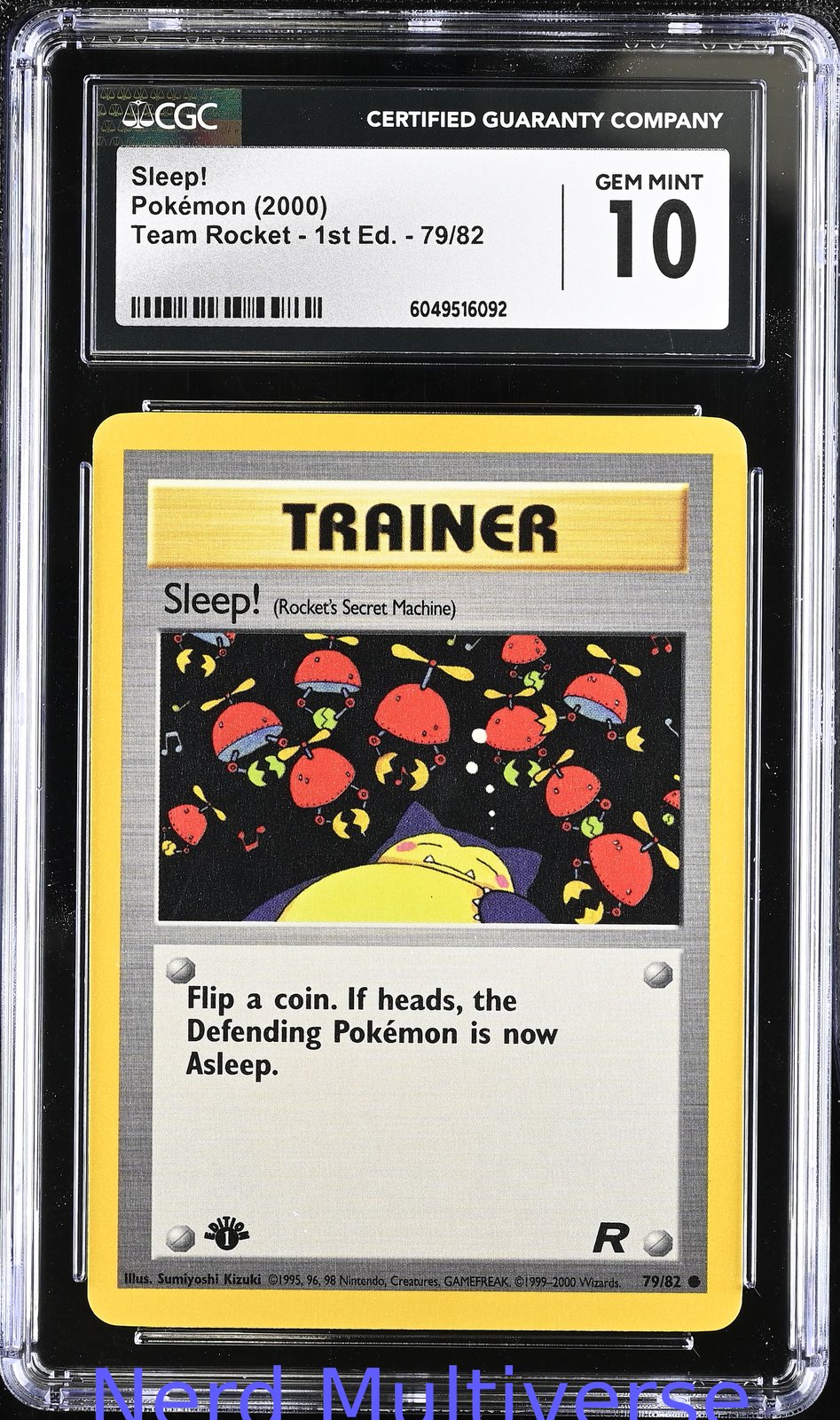 SLEEP! 79/82 TEAM ROCKET - 1ST ED. POKEMON CGC 10 092