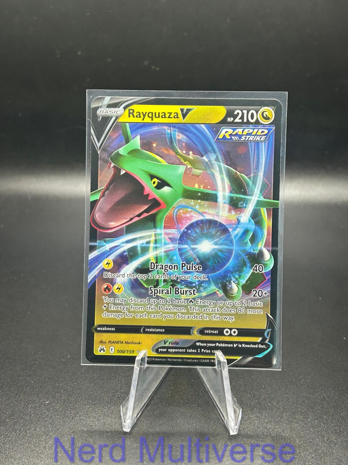 RAYQUAZA V 100/159 HOLO UR CROWN ZENITH POKEMON NM/M