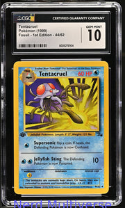 TENTACRUEL 44/62 FOSSIL - 1ST ED. POKEMON CGC 10 104