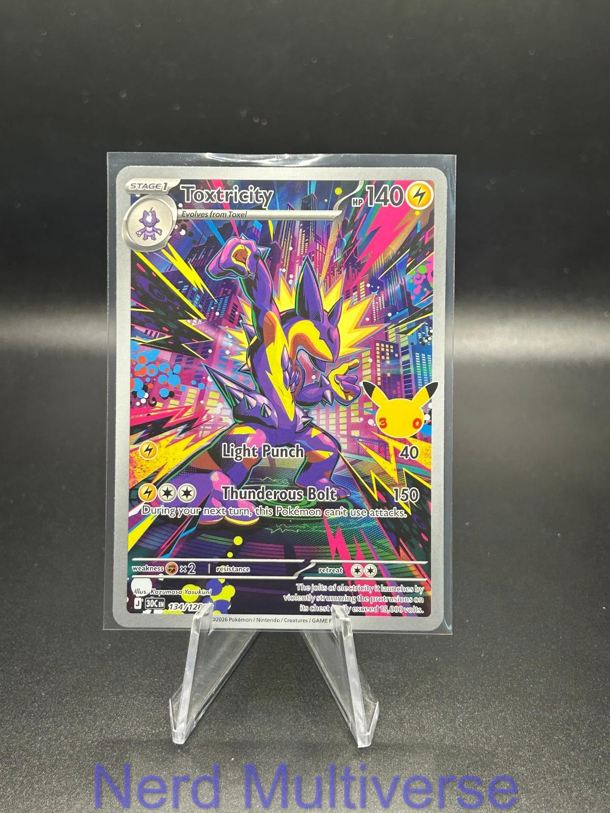 TOXTRICITY 134/128 IR ME: 30TH CELEBRATION POKEMON HOLO NM/M