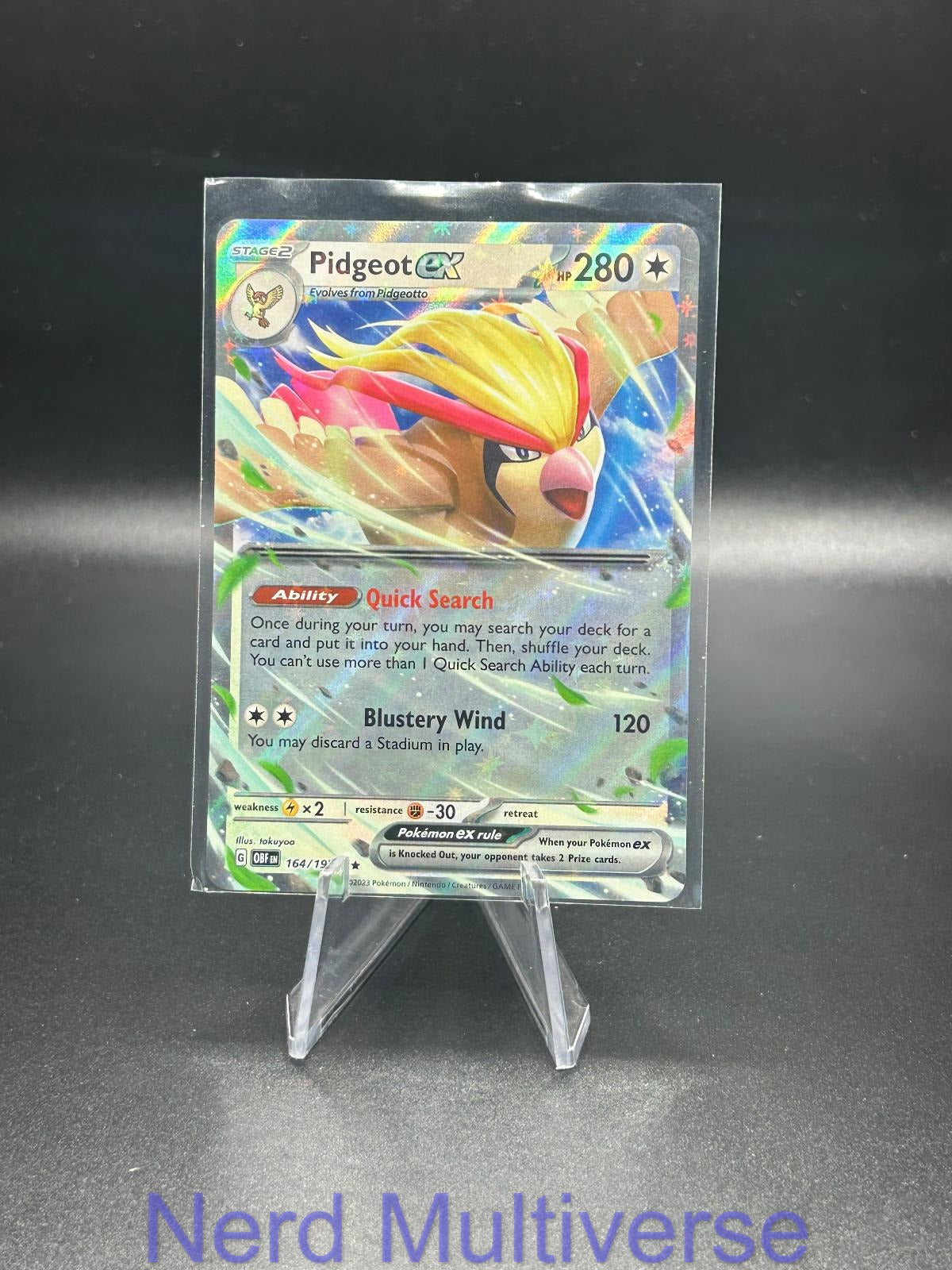 PIDGEOT EX 164/197 RR OBSIDIAN FLAMES POKEMON HOLO NM/M