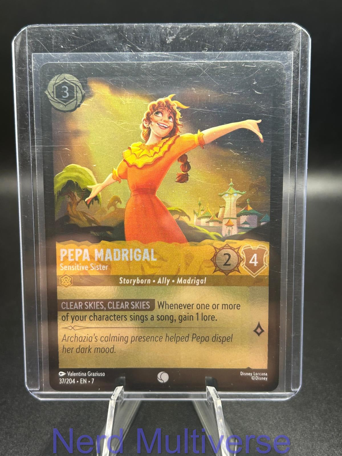 PEPA MADRIGAL - SENSITIVE SISTER 37/204 ARCHAZIA'S ISLAND LORCANA COLD FOIL NM/M