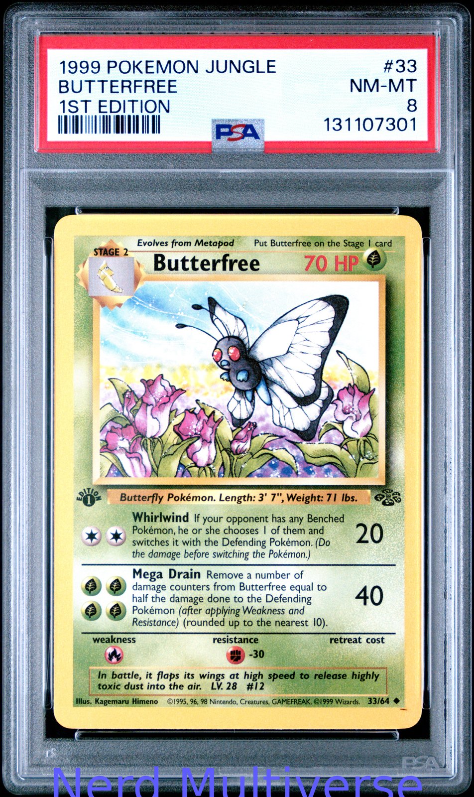 BUTTERFREE 33/64 1ST EDITION JUNGLE POKEMON PSA 8 301