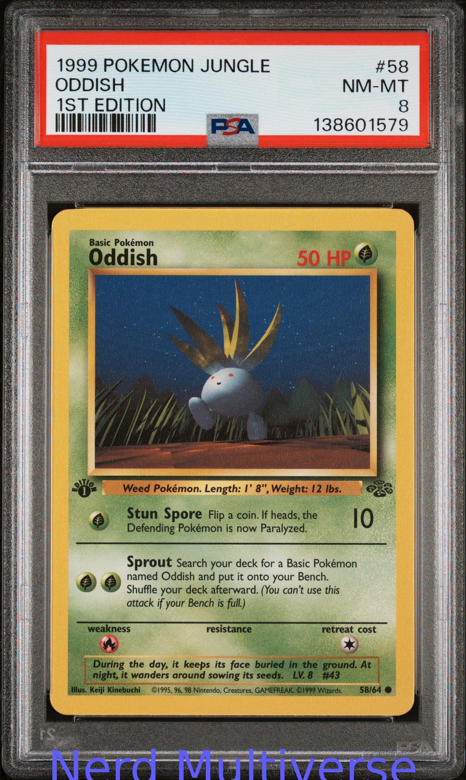 ODDISH 58/64 1ST EDITION JUNGLE POKEMON PSA 8 579