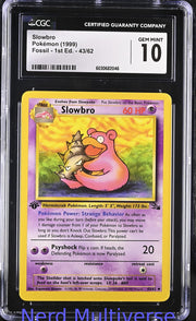 SLOWBRO 43/62 FOSSIL - 1ST ED. POKEMON CGC 10 046