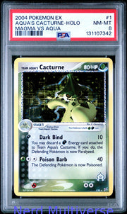 TEAM AQUA'S CACTURNE HOLO 1/95 TEAM MAGMA VS TEAM AQUA POKEMON PSA 8 342