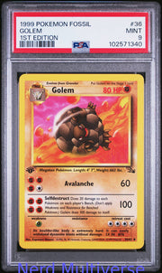 GOLEM 36/62 1ST EDITION FOSSIL POKEMON PSA 9 340