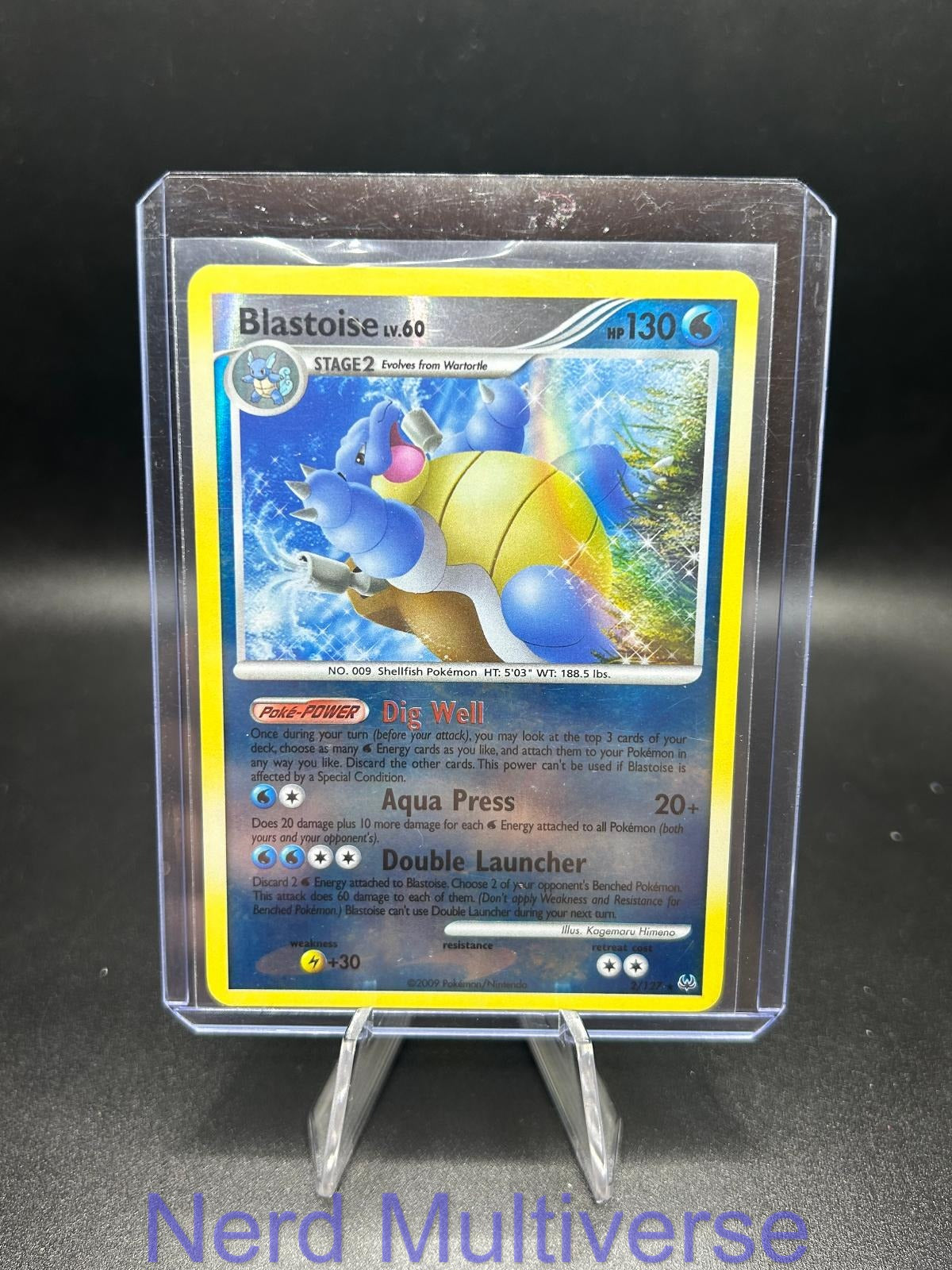 BLASTOISE 2/127 R PLATINUM POKEMON REVERSE HOLO LP