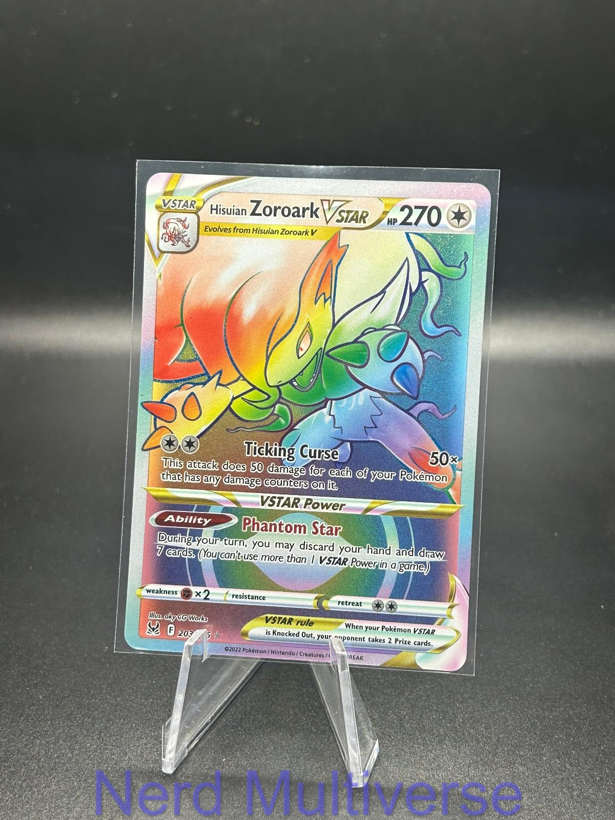 HISUIAN ZOROARK VSTAR 203/196 RAINBOW LOST ORIGIN POKEMON HOLO NM/M