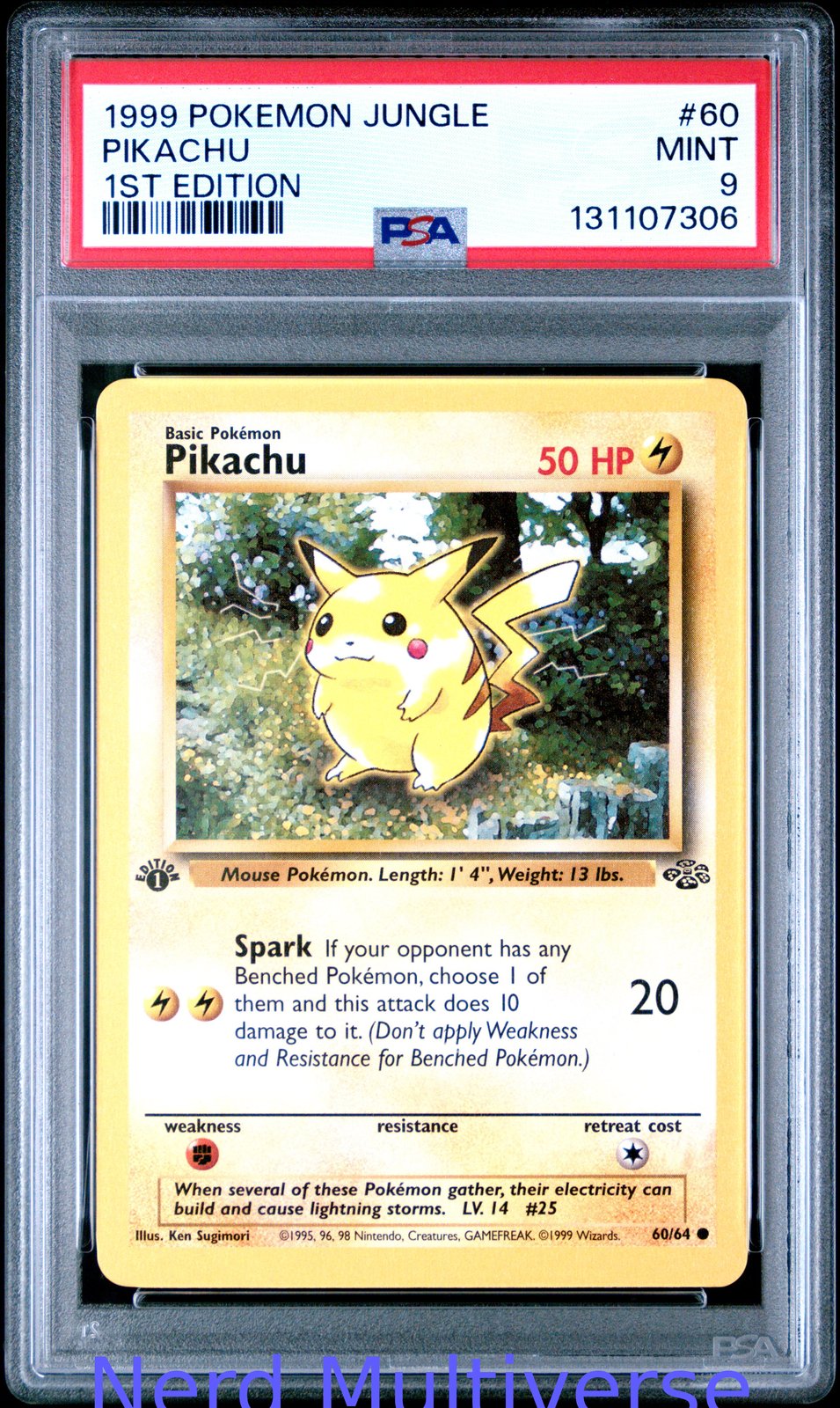 PIKACHU 60/64 1ST EDITION JUNGLE POKEMON PSA 9 306