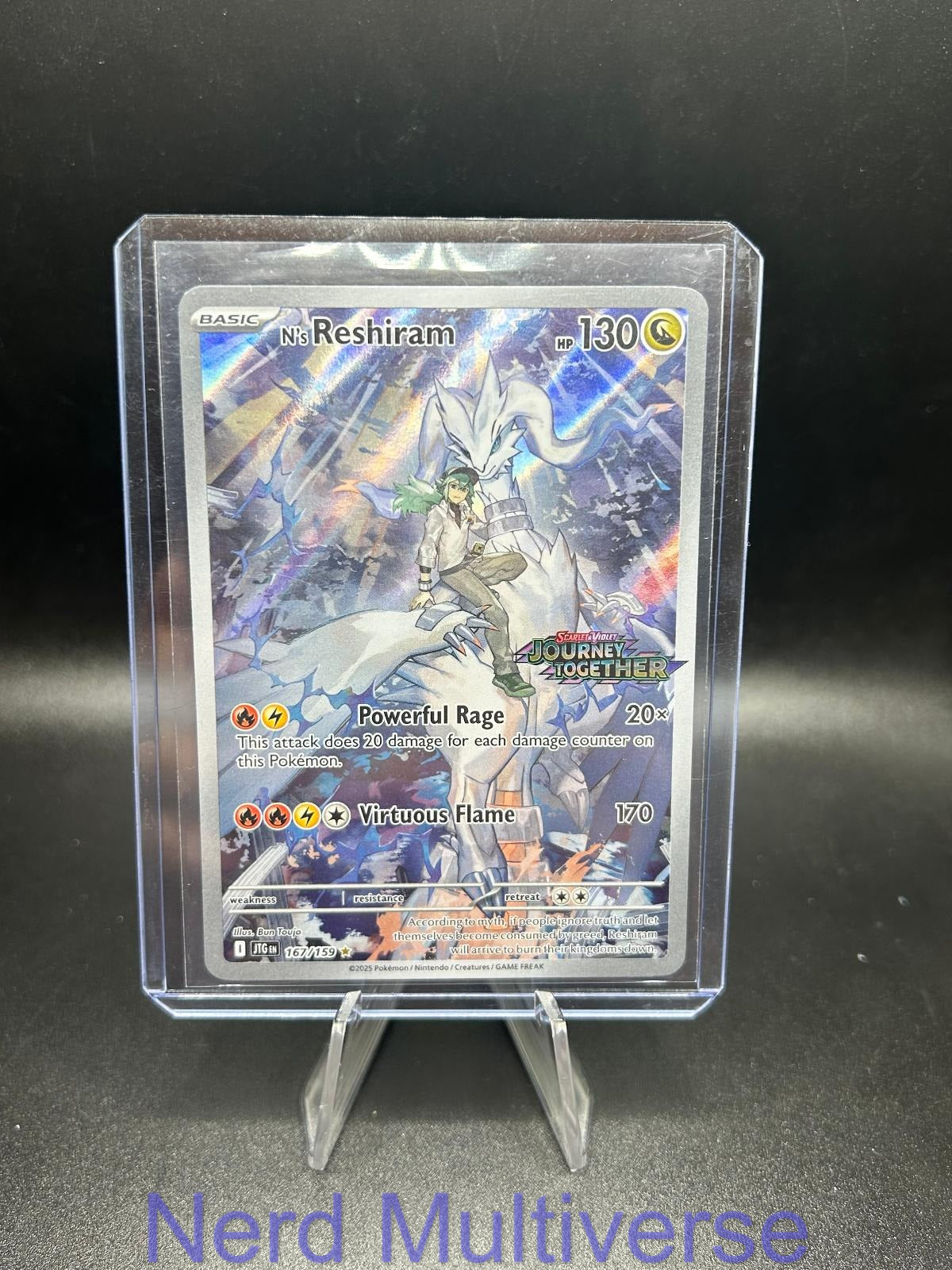 N'S RESHIRAM (JOURNEY TOGETHER STAMPED) 167/159 HOLO POKEMON NM/M