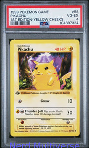 PIKACHU 58/102 1ST EDITION-YELLOW CHEEKS GAME POKEMON PSA 4 324